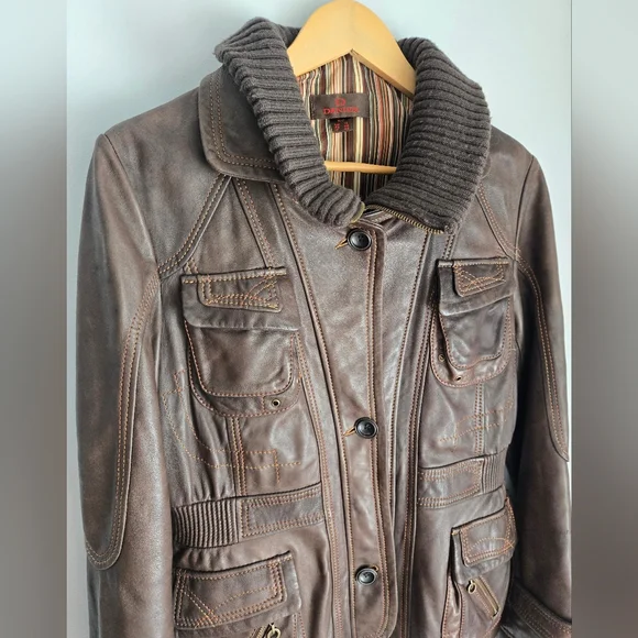 DANIER Brown Leather Jacket - Picture 4 of 15